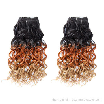 Jerry Curl  Ombre Short Crochet Braids Twist Hair Extension With Synthetic Hair For Black Women